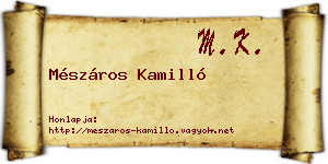 Mészáros Kamilló névjegykártya